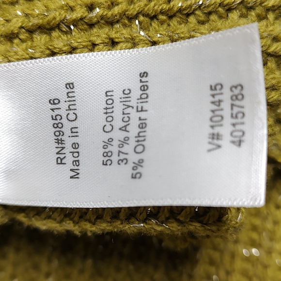 Coldwater Creek Cowl-Neck Sparkling Sweater Neutral Green Plus Size 1X - Picture 8 of 8